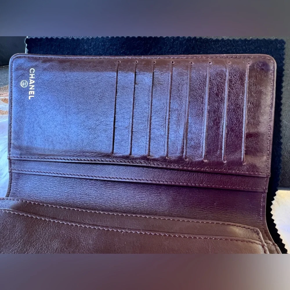 Chanel Quilted CC Logo Wallet in Dark Burgundy